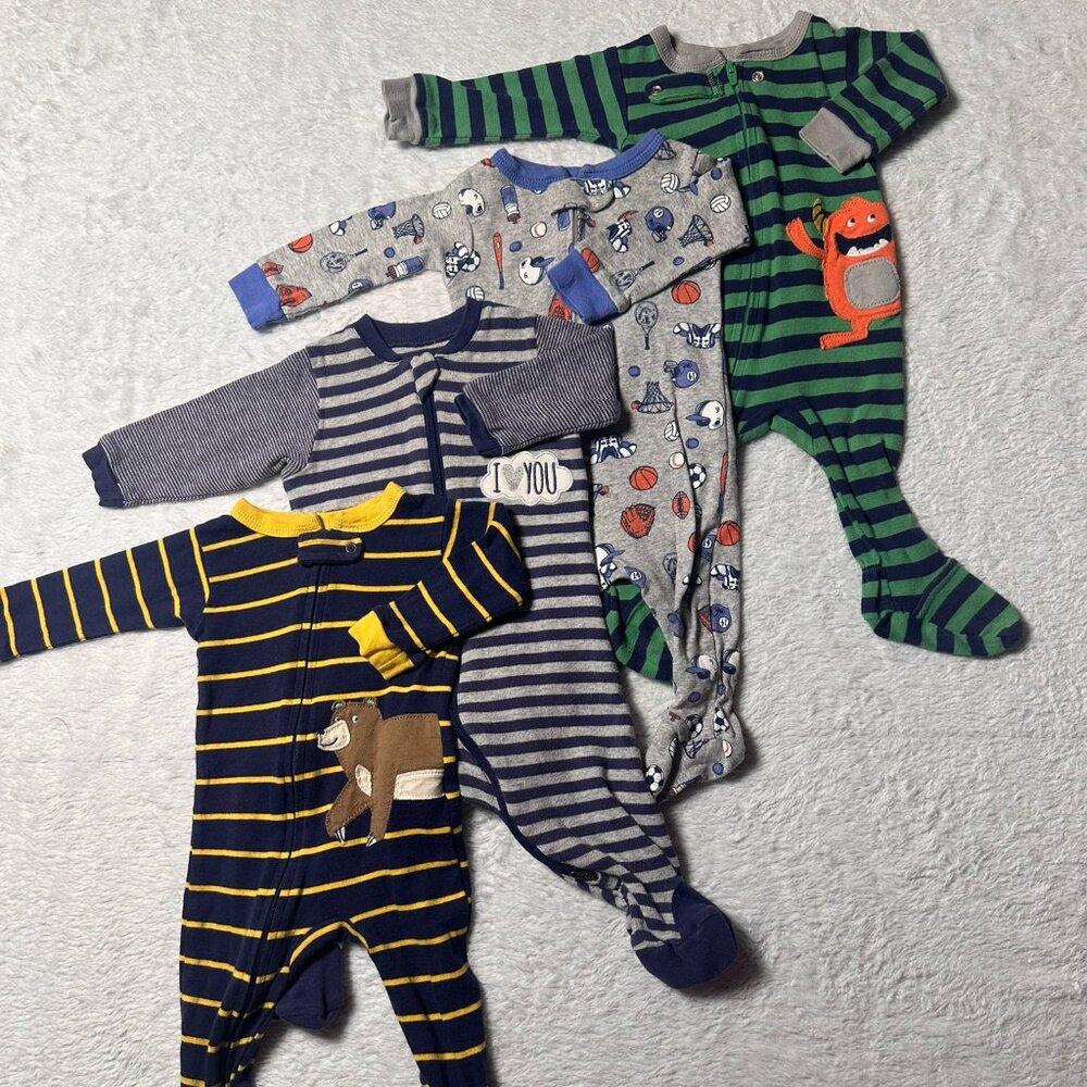 Carter’s Baby Footed Sleepers Bundle | 3 Months | 4-Pack